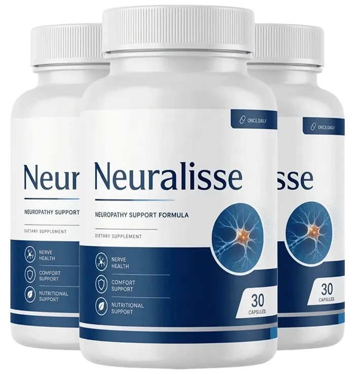 3 white bottles of Neuralisse Nerve Support Formula, 30 capsules each